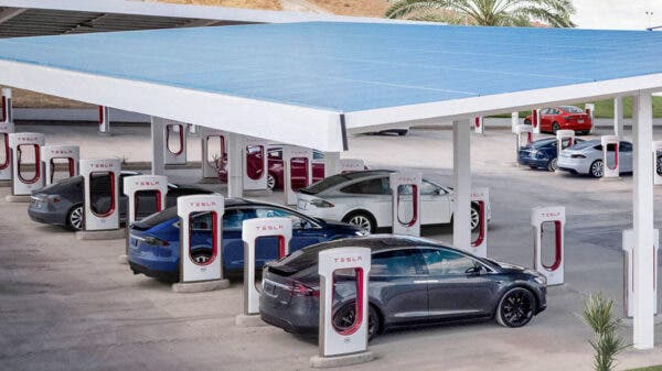 Tesla supercharger station